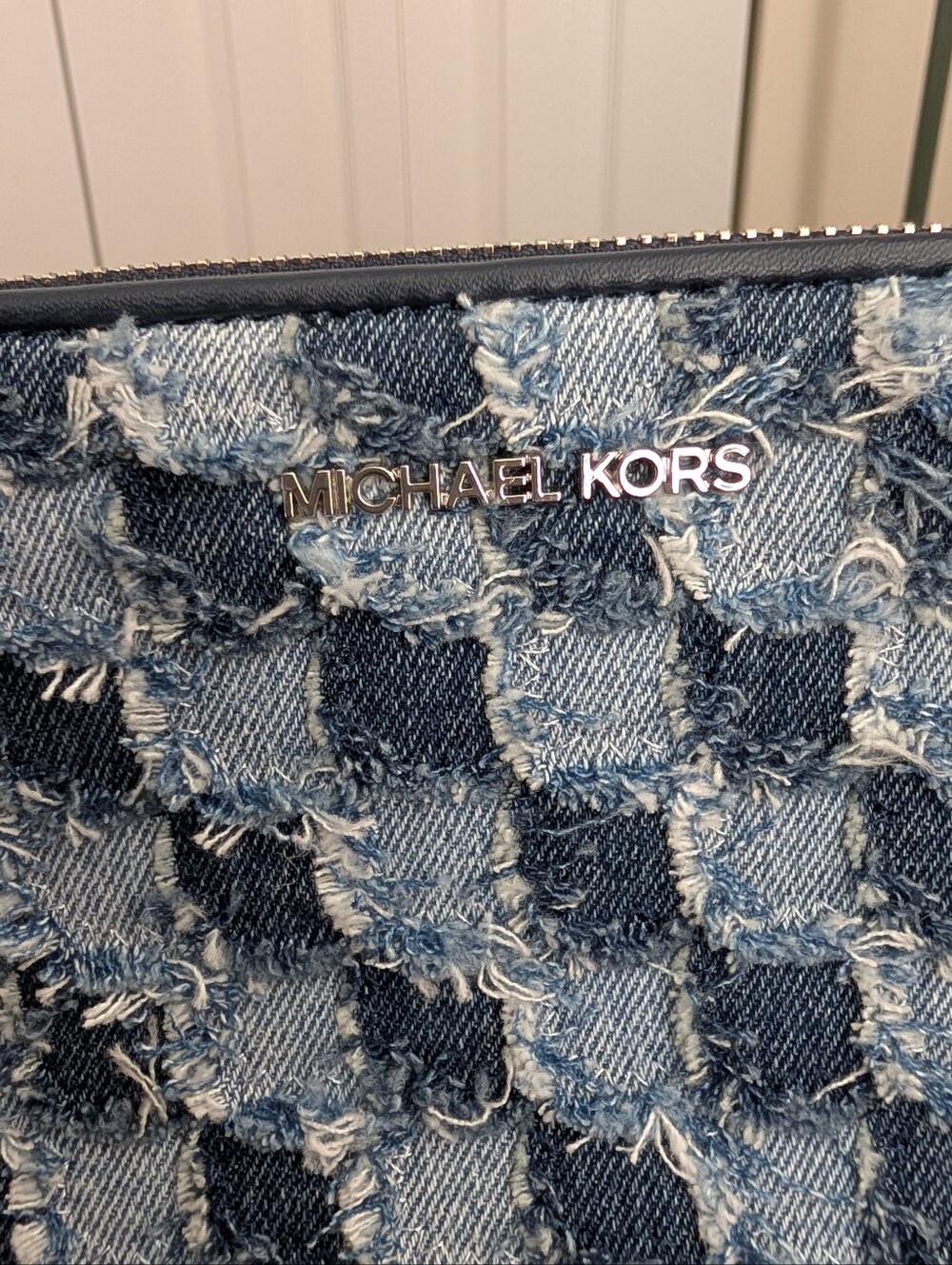 Michael Kors Jet Set Patchwork Denim Wristlet - Picture 3 of 11